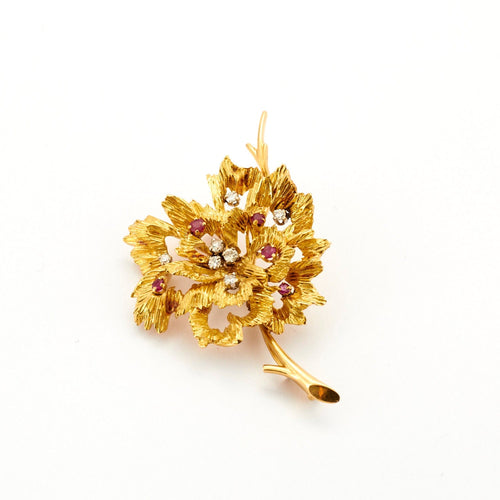 Broche Broche "Fleur" Or Jaune Diamants et Rubis 58 Facettes DV0432-2