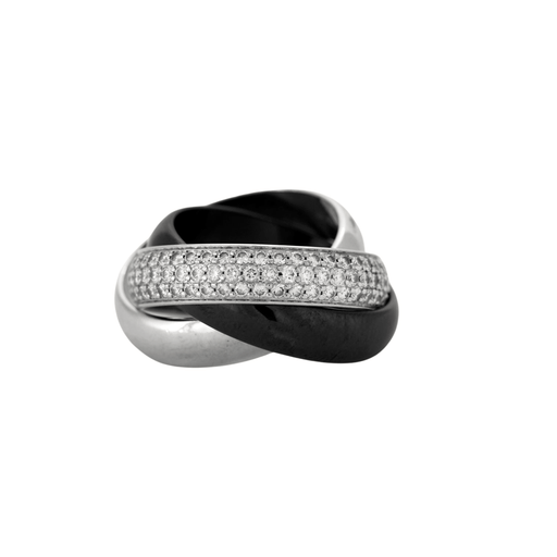54 CARTIER Ring - TRINITY Ceramic Diamond Ring 58 Facettes DV0477-1