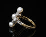 Ring Antique Belle Époque “marquise” ring decorated with 3 fine pearls 58 Facettes