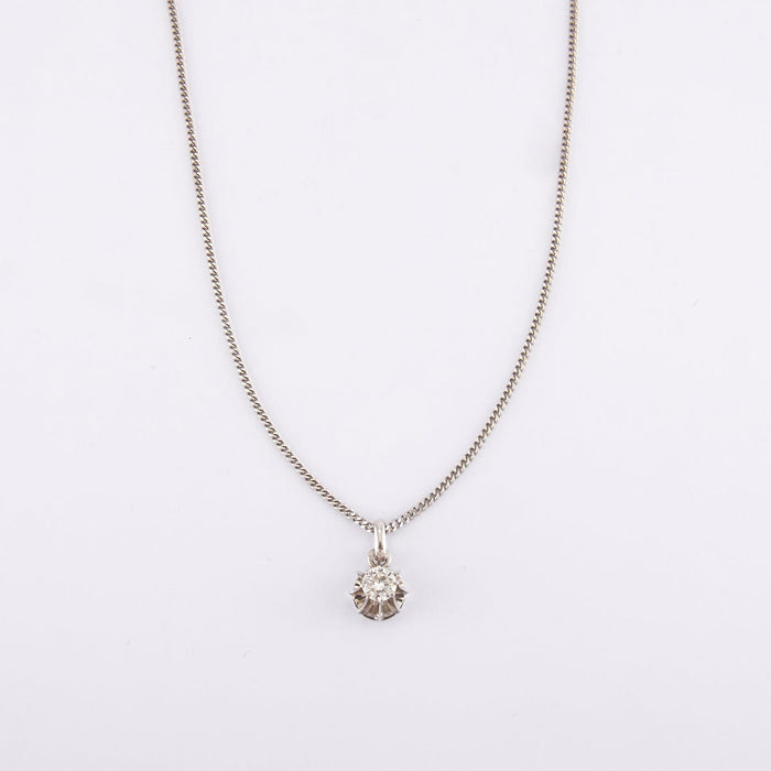 Collier Longueur : 46 cm / Blanc/Gris / Or 750 Collier Diamant de 0.42 carat 58 Facettes 210165R
