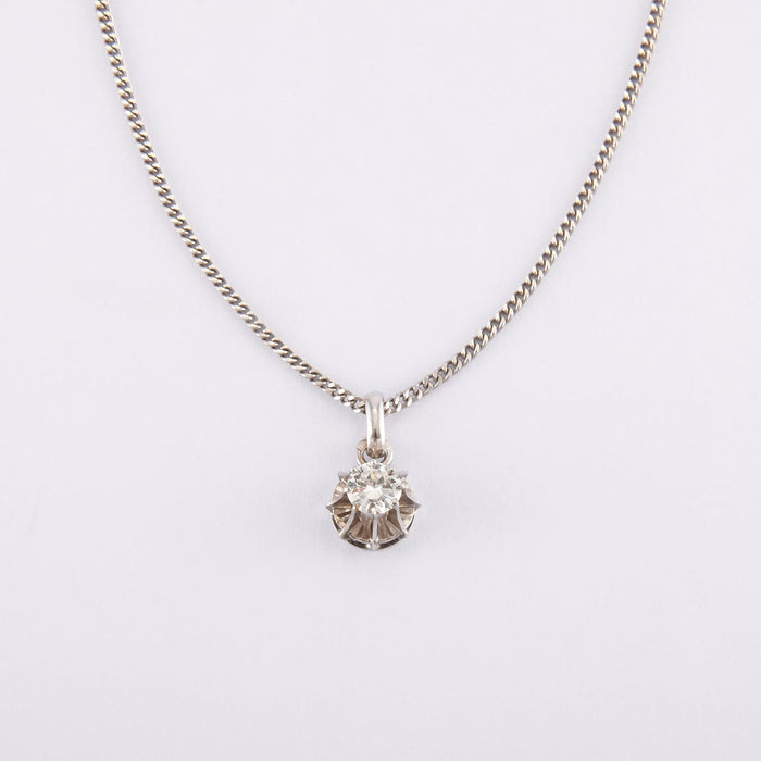 Collier Longueur : 46 cm / Blanc/Gris / Or 750 Collier Diamant de 0.42 carat 58 Facettes 210165R
