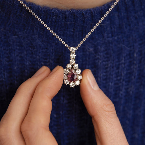 Collier Collier Pendentif Saphir rose Diamants 58 Facettes DV0012-3