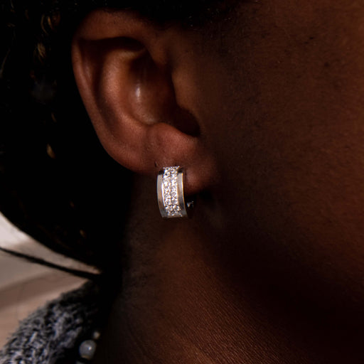 Boucles d'oreilles Créoles pavage Diamants 58 Facettes DV0034-1