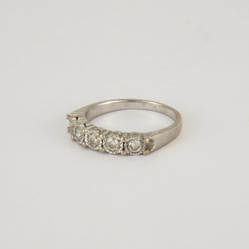 Bague 59 Demi-alliance 5 Diamants 58 Facettes DV0165-3