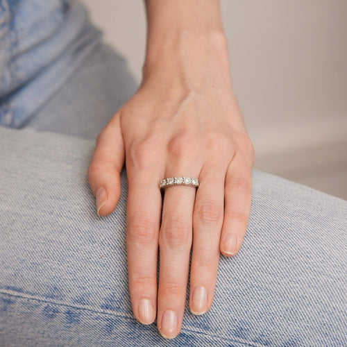 Bague 59 Demi-alliance 5 Diamants 58 Facettes DV0165-4