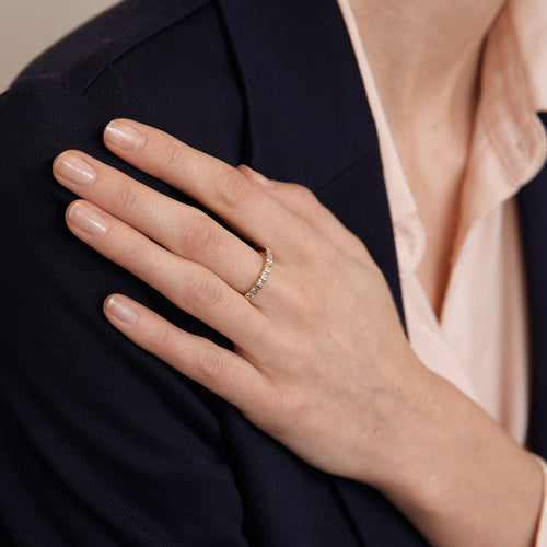 Bague 56 Demi-alliance Diamants taille princesse 58 Facettes DV0059-3