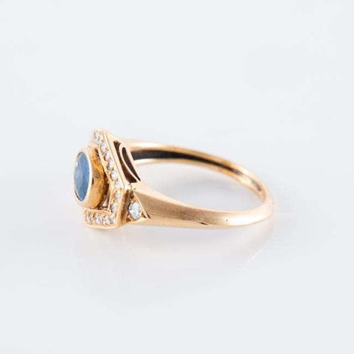 Bague Bague hexagonale Saphir Diamants 58 Facettes 1