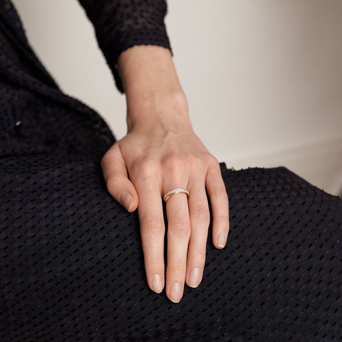 Bague 50 DIDIER GUERIN - Bague croisée pavage Diamants 58 Facettes DV0083-5