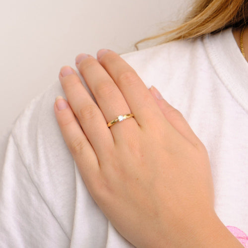 Bague 56 DIDIER GUERIN - Bague solitaire en or jaune 58 Facettes DV0235-1