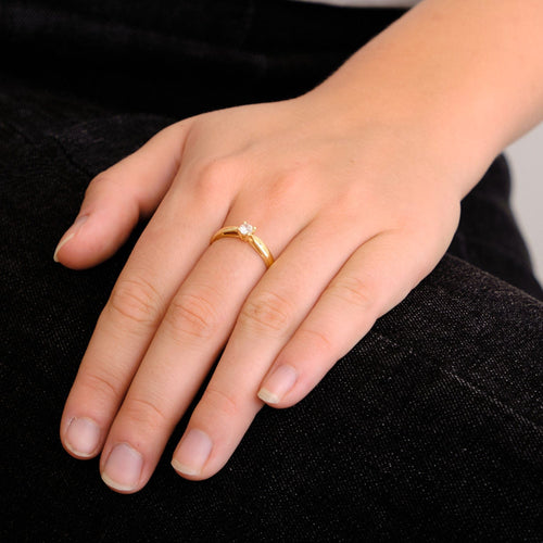 Bague 56 DIDIER GUERIN - Bague solitaire en or jaune 58 Facettes DV0235-1