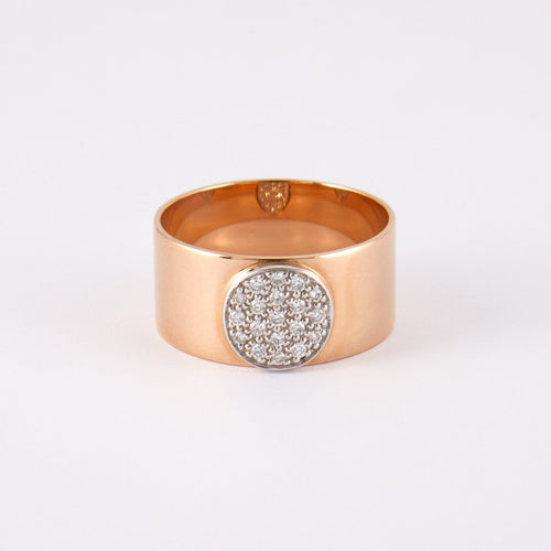 Bague 57 DINH VAN - Anneau Antea Or rose Diamants 58 Facettes DV0047-1