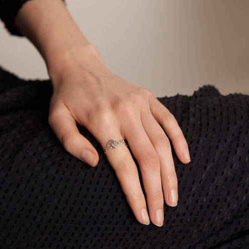 Bague 55 DINH VAN - Bague souple Coeurs 58 Facettes DV0120-6