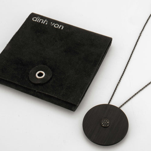 Collier DINH VAN - Collier Pi Diamants noirs Carbone et Argent 58 Facettes DV0165-6