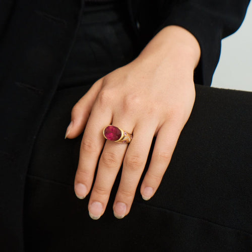 Bague 56 EDEENNE - Bague CHERRY BLOSSOM Tourmaline rose 58 Facettes DV0027-2