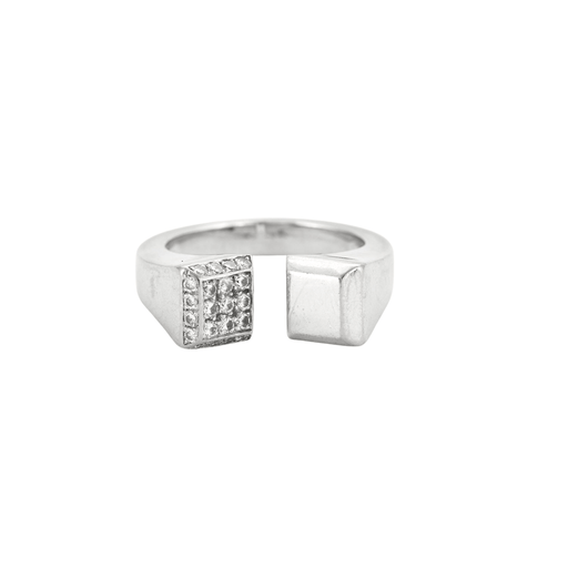 53 HERMES Ring - “Clou de Forge” Ring in White Gold and Diamonds 58 Facettes DV0184-17