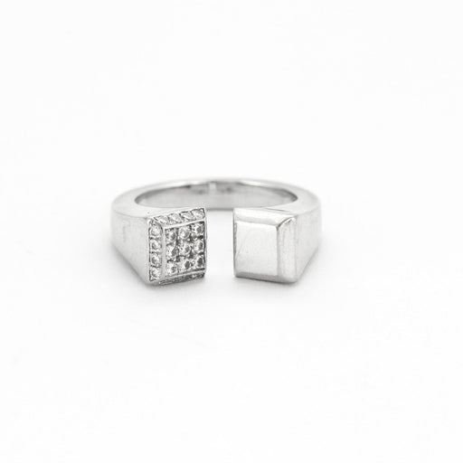 53 HERMES Ring - “Clou de Forge” Ring in White Gold and Diamonds 58 Facettes DV0184-17