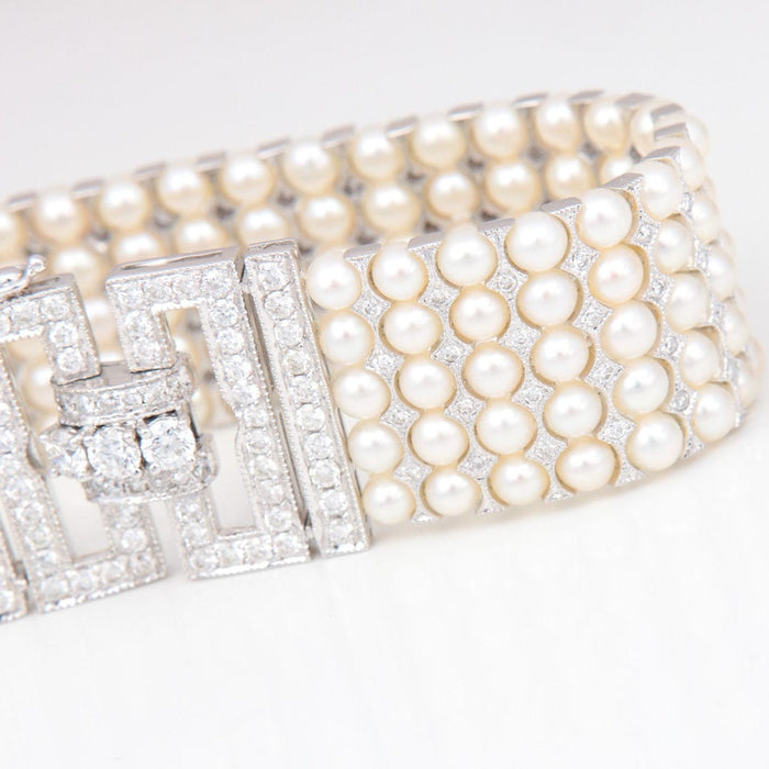 Bracelet Important Bracelet Art Déco, Perles & Diamants 58 Facettes DV0032-26