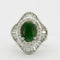 Bague 55 Importante Bague cocktail platine et jade 58 Facettes DV0377-1