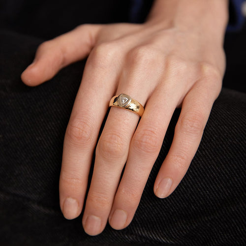 Bague 50 / Jaune / Or 750 Bague Solitaire Diamant 0.30 carat 58 Facettes 210092R