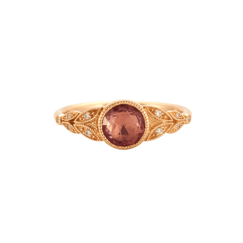 Bague 49 MYRTILLE BECK - Bague Feuillage XL Saphir Rose 58 Facettes DV0402-1