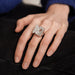 Ring 51 / White/Grey / 750‰ Gold Diamond Signet Ring 58 Facettes 220581R