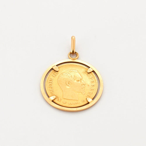 Pendentif Pendentif Or Jaune Pièce de 10 Francs Napoléon III 58 Facettes DV0422-2