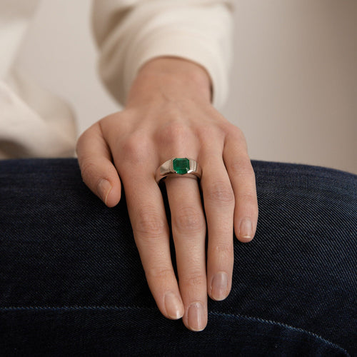 Bague 62 Philomène Thebault - Bague jonc Emeraude 58 Facettes DV0043-1