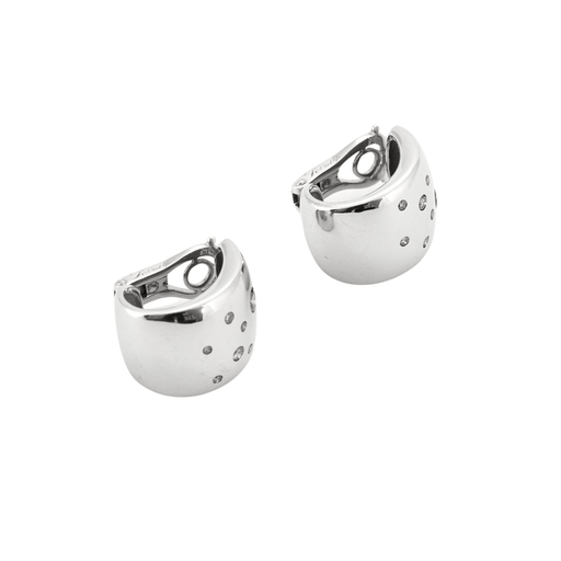 Boucles d'oreilles POIRAY - Clips d'Oreilles Or Gris et Diamants 58 Facettes DV0432-1