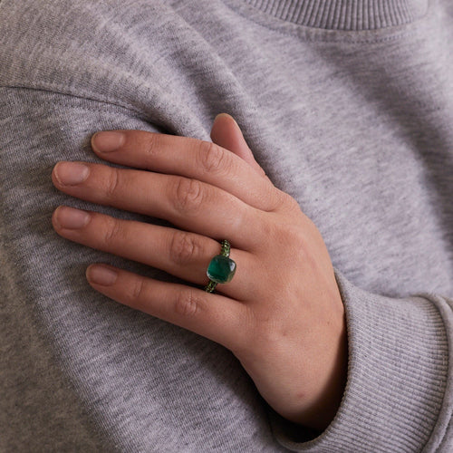 Bague 53 POMELLATO - Bague NUDO Prasiolite tsavorites 58 Facettes DV0343-28