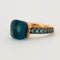 Bague 53 POMELLATO - Bague Nudo Turquoise et Topazes 58 Facettes DV0343-29