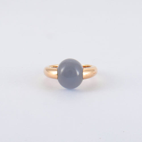 Bague 57 POMELLATO- Bague Luna Calcédoine bleue 58 Facettes DV0164-1