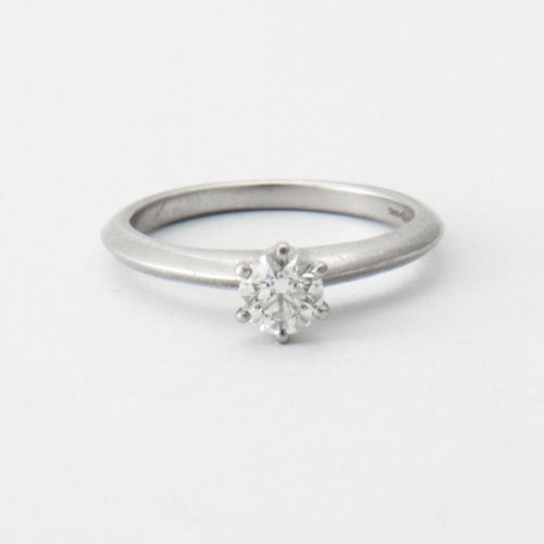 Bague 51 TIFFANY & CO- Bague solitaire en platine 58 Facettes DV0246-1