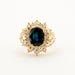 Ring 53 Yellow Gold, Sapphire and Diamond Ring 58 Facettes DV0370-3