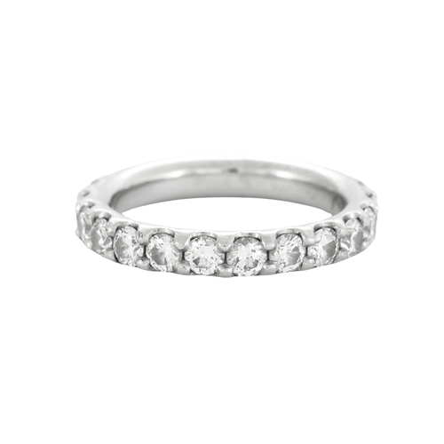Bague 53 Alliance en Platine et Diamants 58 Facettes DV0413-1