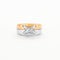 Bague 51 Bague Double Jonc Or Jaune, Or Gris et Diamants 58 Facettes DV0409-1