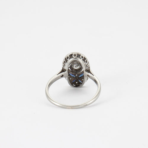 Bague 51 Bague style Art Déco Diamants Saphirs 58 Facettes DV0071-2