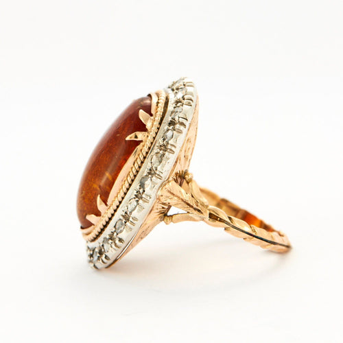 Bague 59 Importante bague résine et diamants 58 Facettes DV0222-33