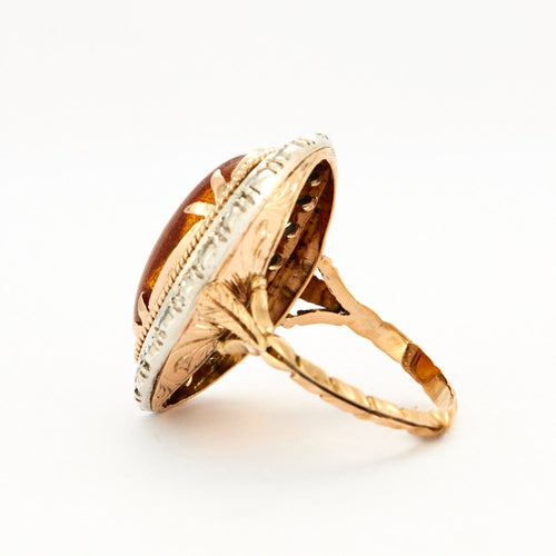 Bague 59 Importante bague résine et diamants 58 Facettes DV0222-33