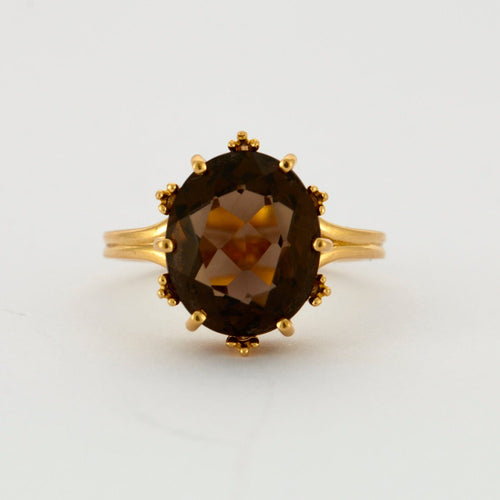 Bague 54 Bague Quartz Fumé Or Jaune 58 Facettes DV0222-32