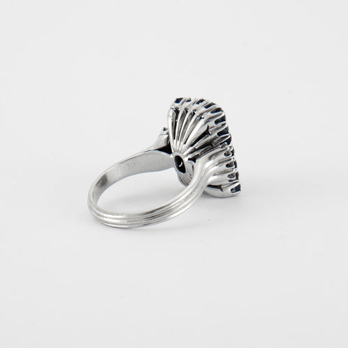 Bague 53 Bague Or gris, Saphirs, Diamants 58 Facettes DV0222-7