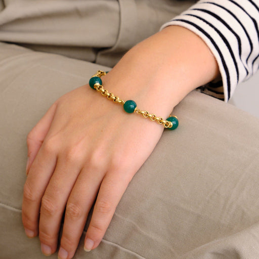 Bracelet Bracelet Perles de Chrysoprase 58 Facettes DV0222-5