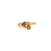 Ring 53 You & me ring in yellow gold, amethyst & peridot 58 Facettes