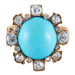 Bague 53 Bague turquoise et diamants, XIXème 58 Facettes