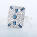 Ring 56 Art Deco style ring Sapphires Cubic oxides 58 Facettes 1