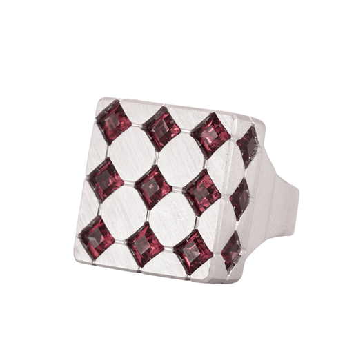 Bague 55 Bague Cocktail Damier Tourmalines 58 Facettes