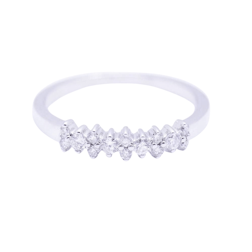 Bague 54 Bague Or Blanc Diamants. 58 Facettes D359174SI
