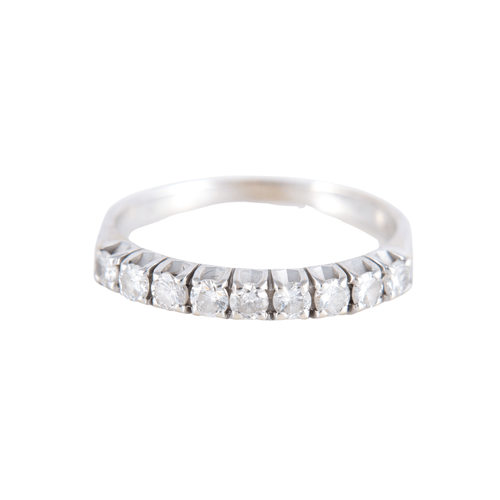 Bague 53 Demi-alliance 9 Diamants 58 Facettes JE475