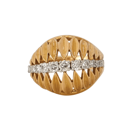 Bague 58 Bague Coquillage Or Jaune Diamants 58 Facettes LOT 3804