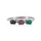 Bague Bague Trilogie Rubis Émeraude Saphir et Diamants en argent 58 Facettes 1