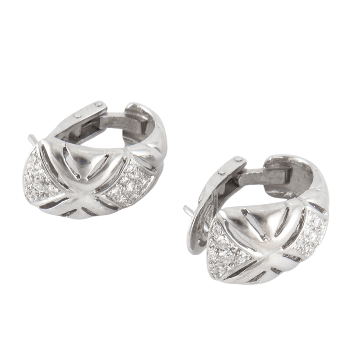 Boucles d'oreilles Créoles en or gris, diamants 58 Facettes